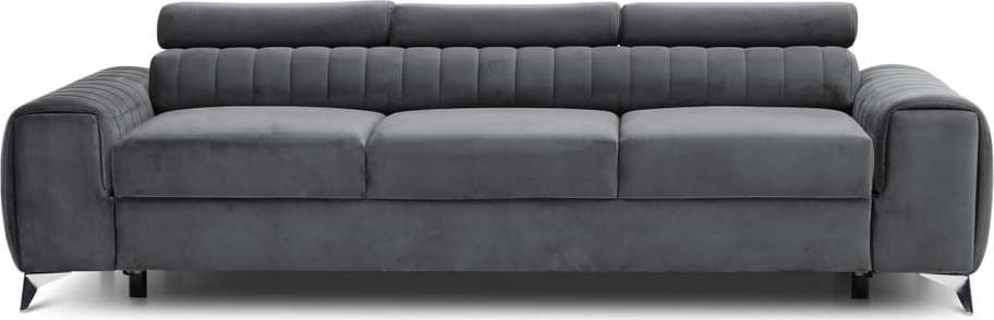 Tmavě šedá sametová rozkládací pohovka 261 cm Laurence – ELTAP ELTAP