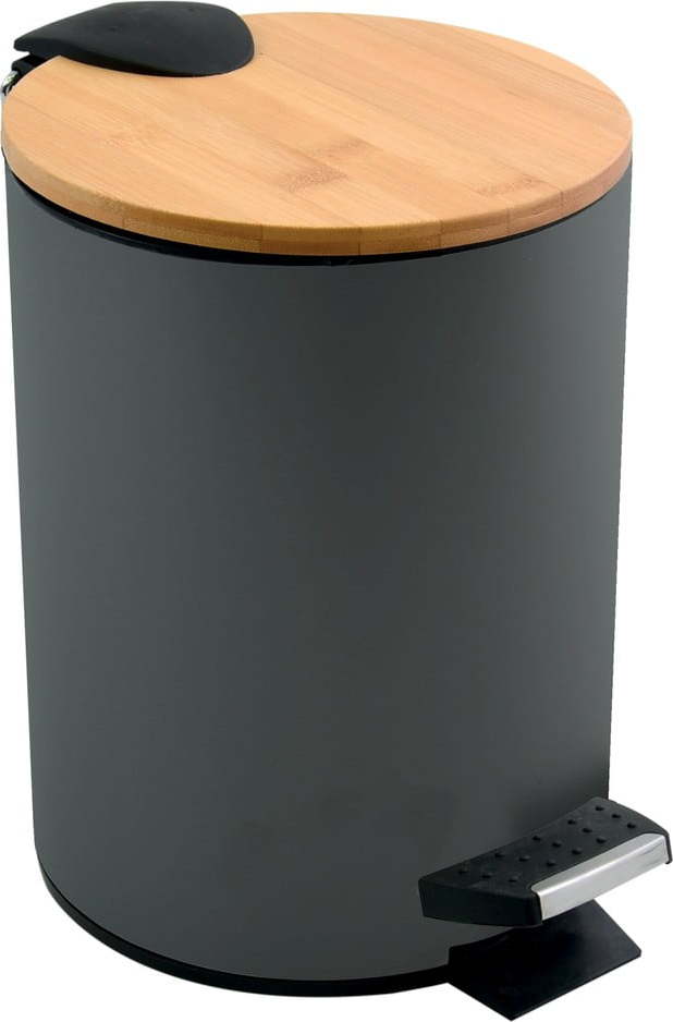 Tmavě šedý nášlapný ocelový odpadkový koš 3 l Adonis – Spirella SPIRELLA