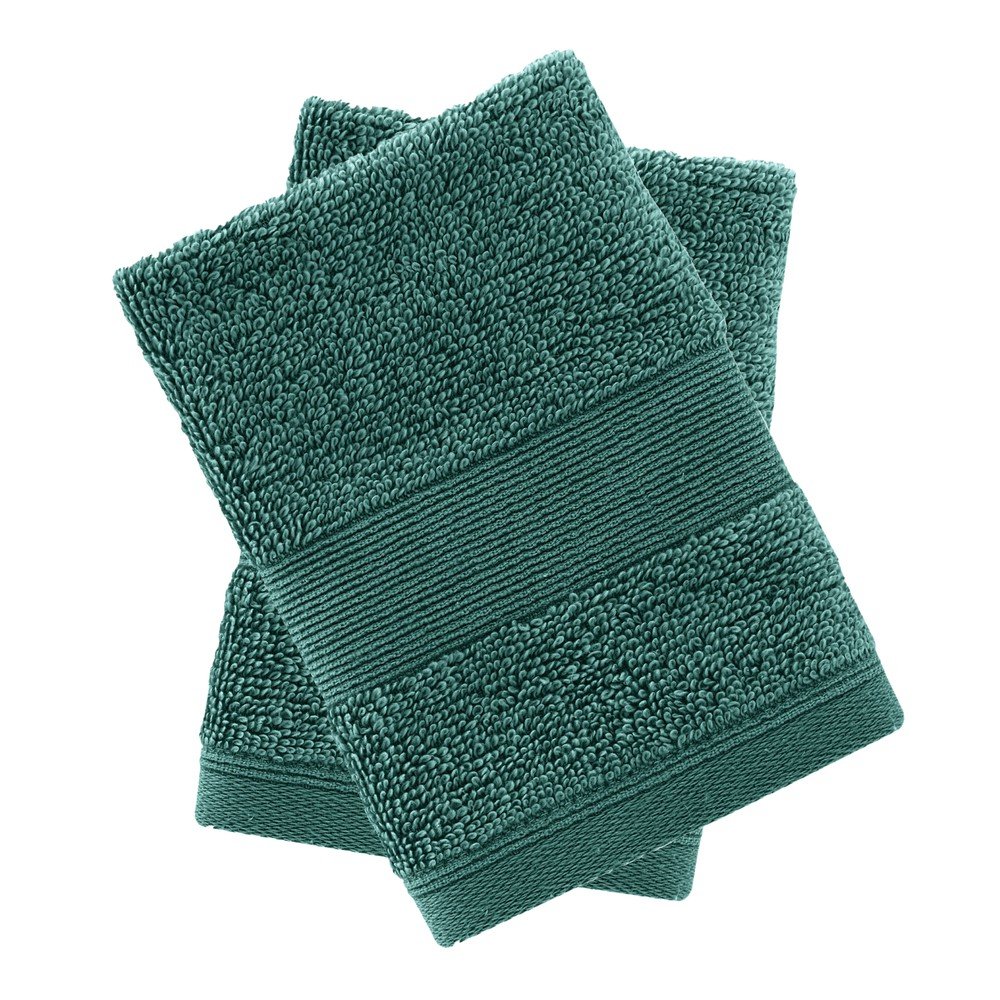 Tmavě zelené froté bavlněné ručníky v sadě 2 ks 30x30 cm Anti-Bacterial – Catherine Lansfield Catherine Lansfield