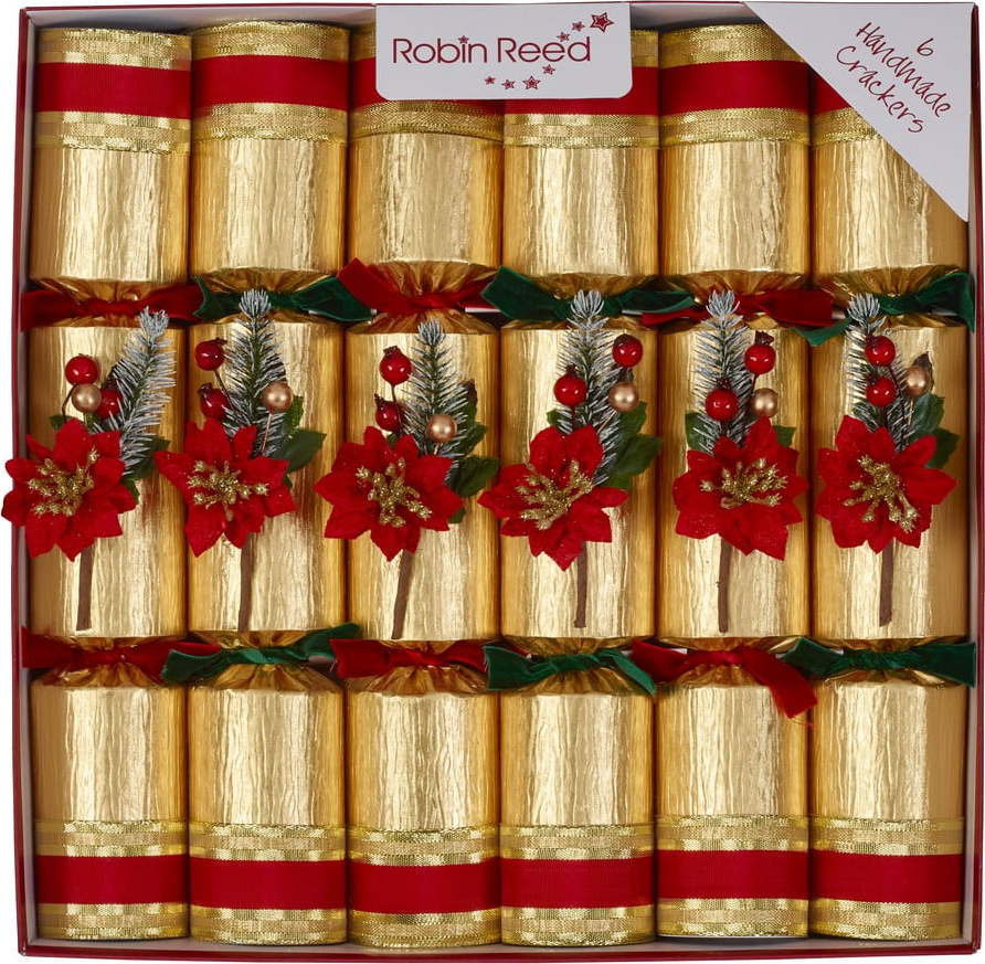 Vánoční crackery v sadě 6 ks Poinsettia – Robin Reed Robin Reed