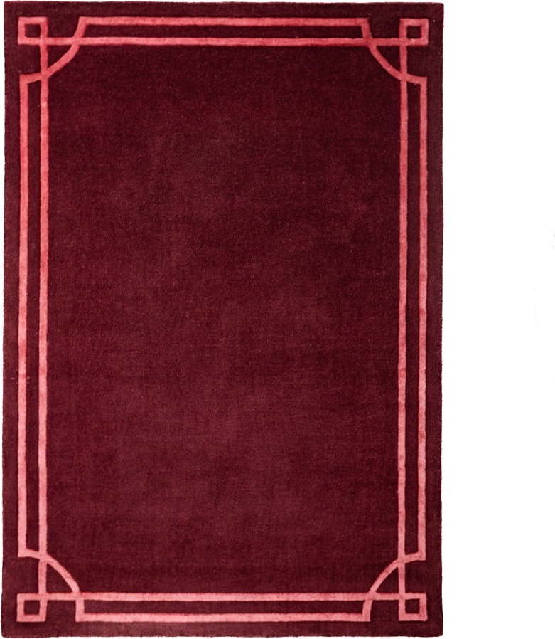 Vínový ručně tkaný vlněný koberec 120x170 cm Gatsby – Flair Rugs Flair Rugs