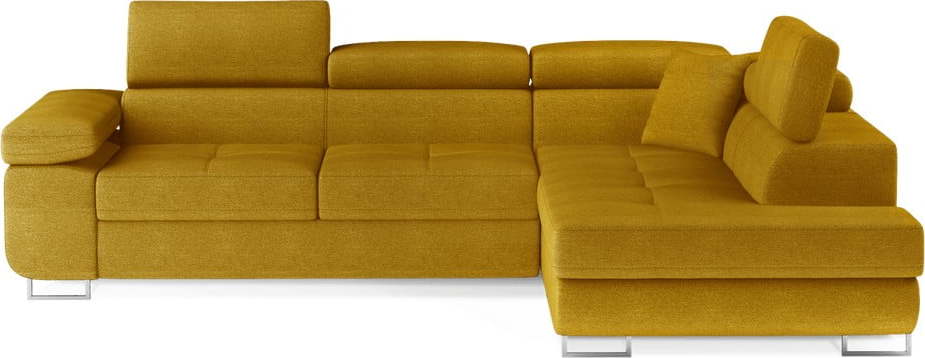 Žlutá rozkládací/s úložným prostorem rohová pohovka (pravý roh/do L) Anton – ELTAP ELTAP