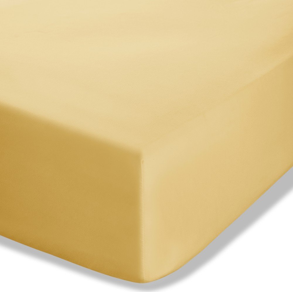Žluté napínací perkálové prostěradlo 150x200 cm Easy Iron Percale – Catherine Lansfield Catherine Lansfield