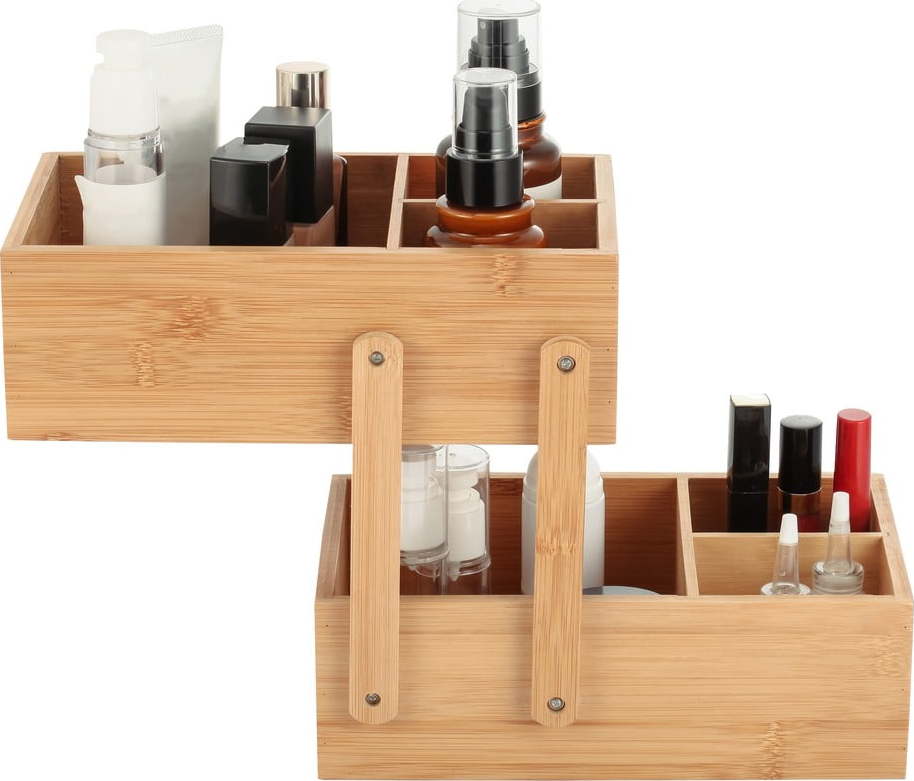 Bambusový koupelnový organizér na kosmetiku v přírodní barvě Isalys – MSV MSV