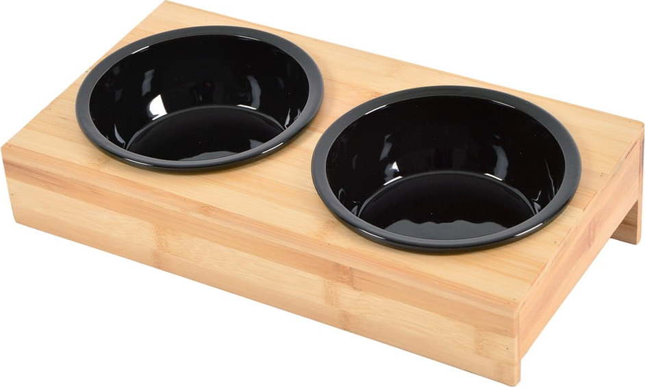 Bambusový set misek s podstavcem pro psa ø 16 cm – Love Story Love Story
