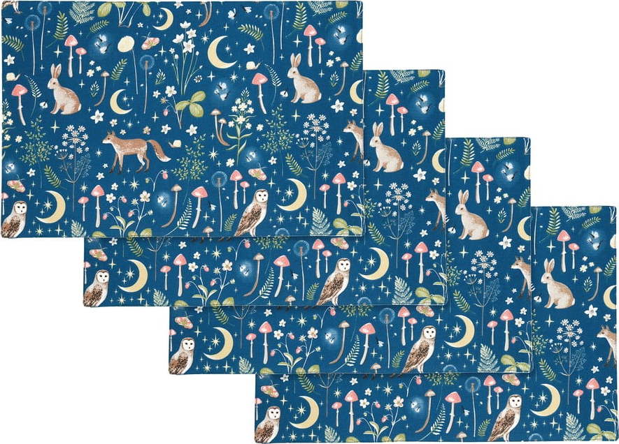 Bavlněná prostírání v sadě 4 ks 30x46 cm Enchanted Twilight Animals – Catherine Lansfield Catherine Lansfield