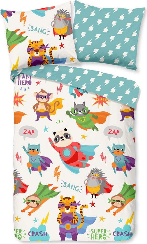 Bavlněné dětské povlečení do postýlky 120x150 cm Superhero – Good Morning GOOD MORNING