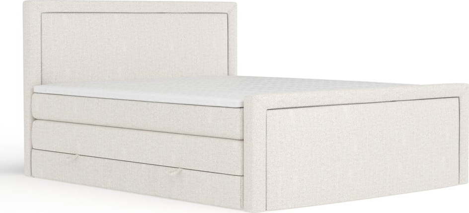 Béžová boxspring postel s úložným prostorem 160x200 cm Lavenda – Maison de Rêve Maison de Reve