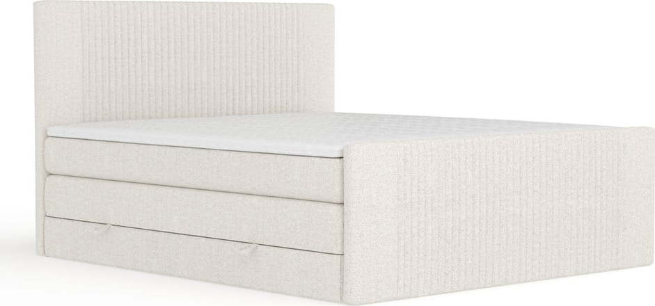 Béžová boxspring postel s úložným prostorem 180x200 cm Bergamo – Maison de Rêve Maison de Reve