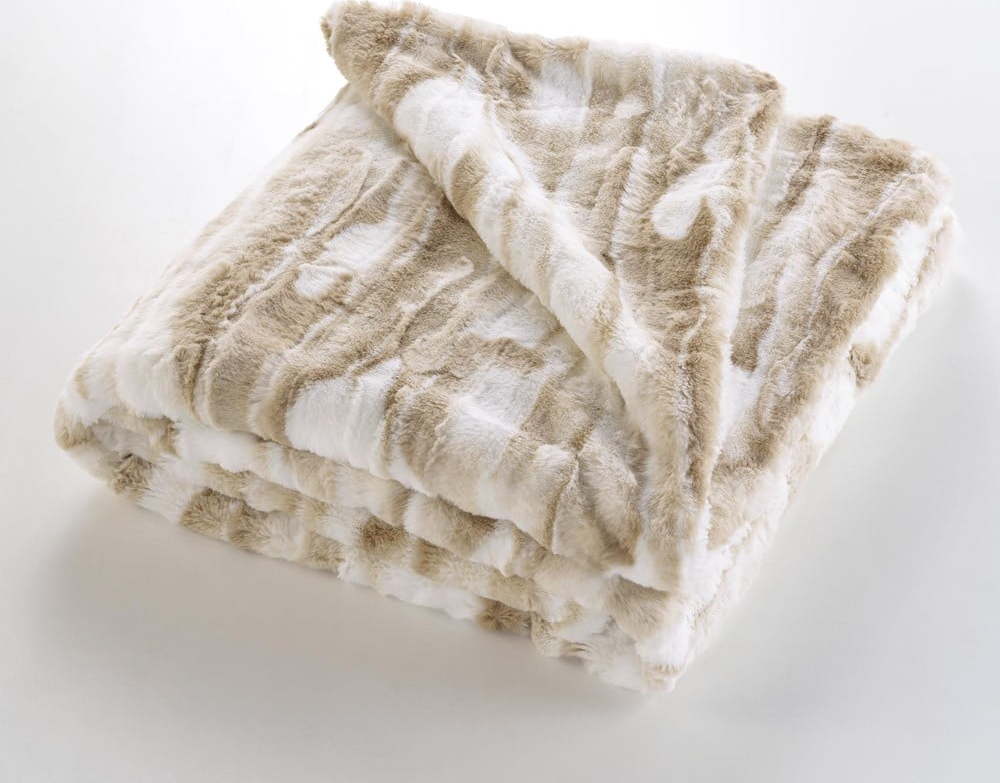 Béžová deka z umělé kožešiny 180x220 cm Cheyenne – douceur d'intérieur Douceur d intérieur