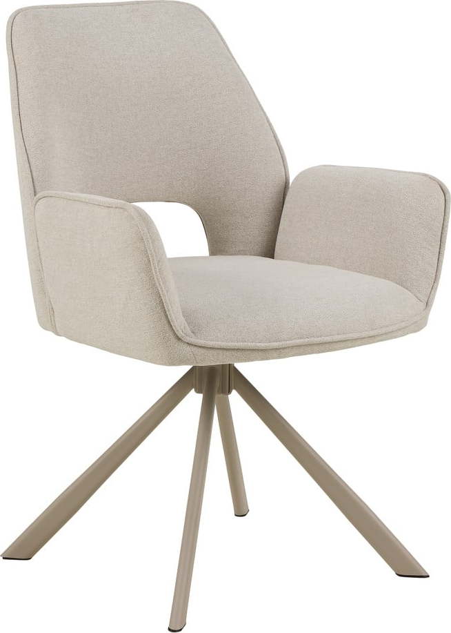 Béžové čalouněné jídelní křeslo s područkami Graham – Actona Actona