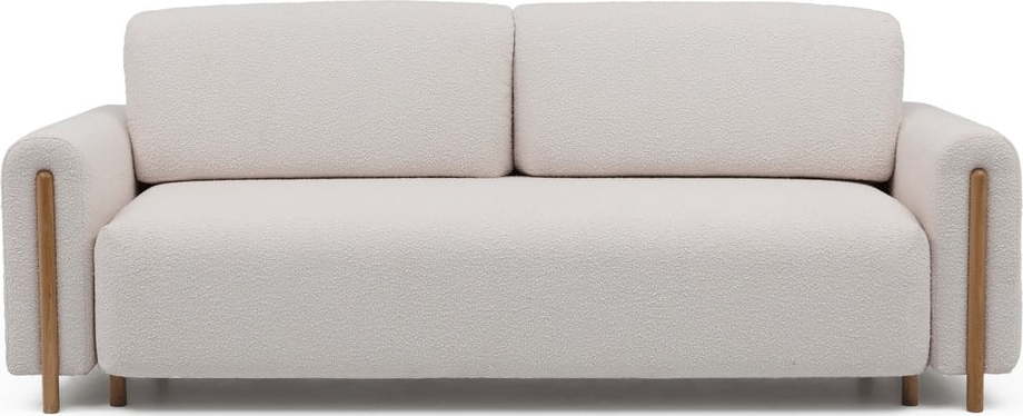 Béžová/krémová rozkládací/s úložným prostorem pohovka z textilie bouclé 244 cm Arcadova – ELTAP ELTAP