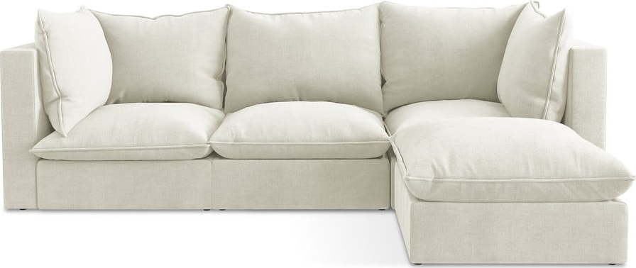 Béžová rohová pohovka (pravý roh/s lenoškou) Manao – Makamii Makamii