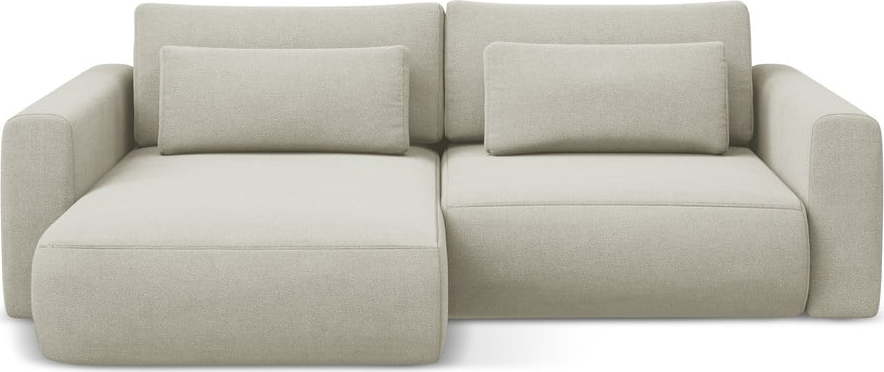 Béžová rozkládací/s úložným prostorem rohová pohovka (levý roh/s lenoškou) Kapua – Makamii Makamii