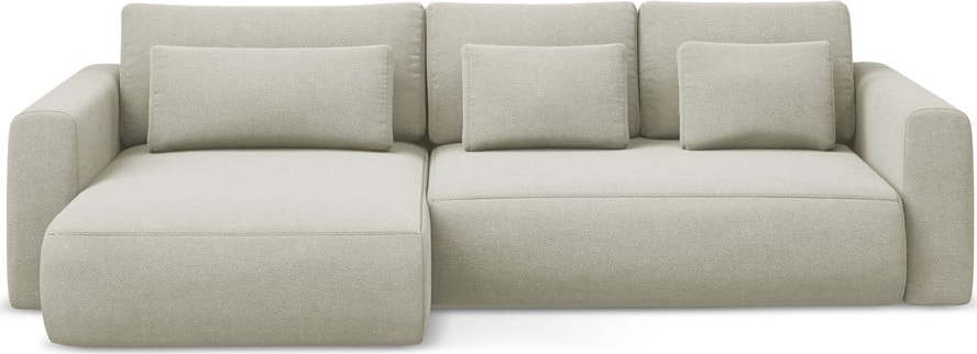 Béžová rozkládací/s úložným prostorem rohová pohovka (levý roh/s lenoškou) Kapua – Makamii Makamii