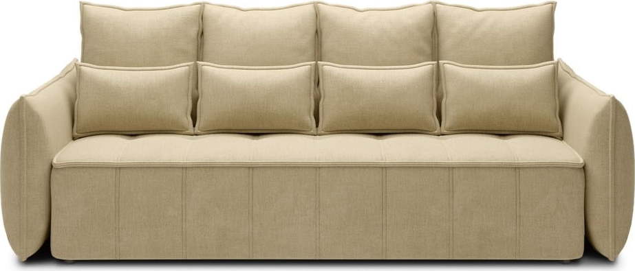 Béžová sametová rozkládací/s úložným prostorem pohovka 242 cm Weltton – ELTAP ELTAP