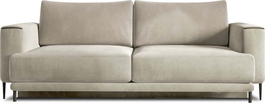 Béžová sametová rozkládací/s úložným prostorem pohovka 260 cm Dalia – ELTAP ELTAP