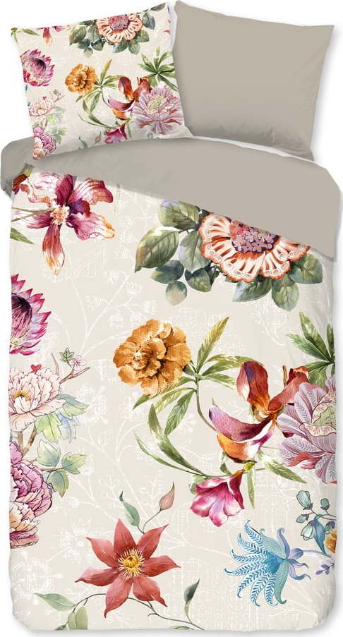 Béžové bavlněné povlečení na jednolůžko/prodloužené 140x220 cm Jaimy – Good Morning GOOD MORNING