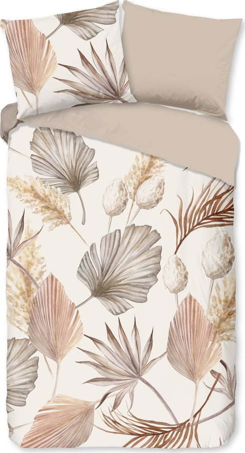 Béžové bavlněné povlečení na jednolůžko/prodloužené 140x220 cm Vince – Good Morning GOOD MORNING