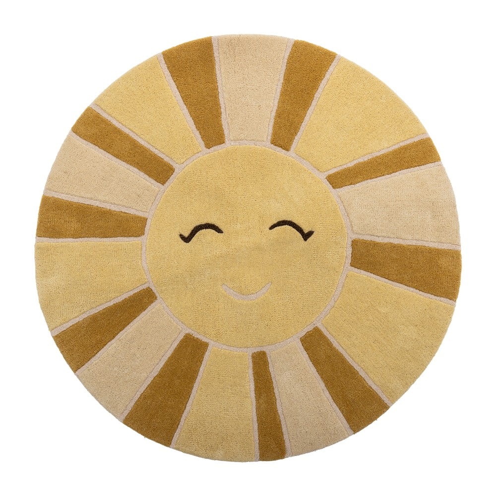 Béžový/jantarový vlněný dětský koberec ø110 cm Sun – Bloomingville Mini Bloomingville Mini