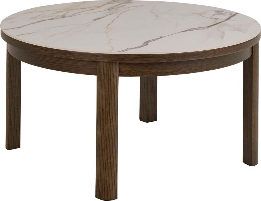 Béžový/tmavě hnědý kulatý konferenční stolek s keramickou deskou ø 90 cm Southampton – Actona Actona