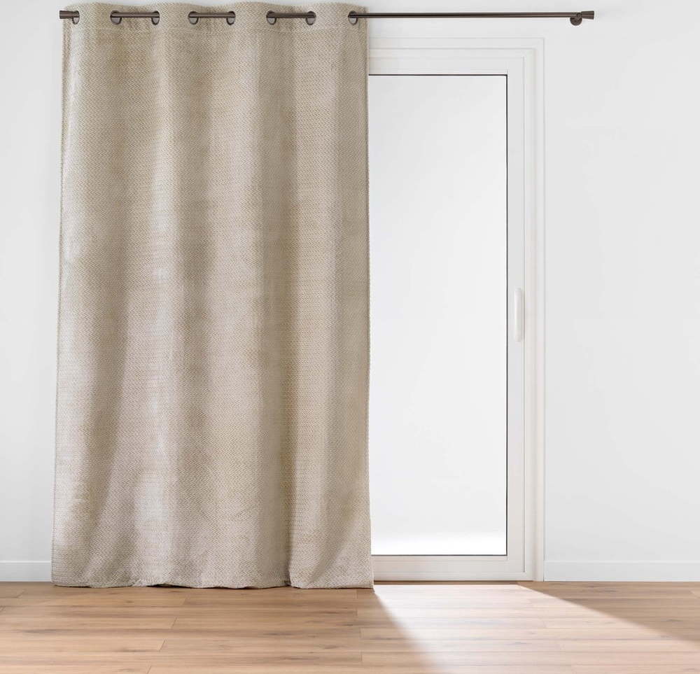 Béžový závěs z mikroflanelu 140x240 cm Flanela – douceur d'intérieur Douceur d intérieur