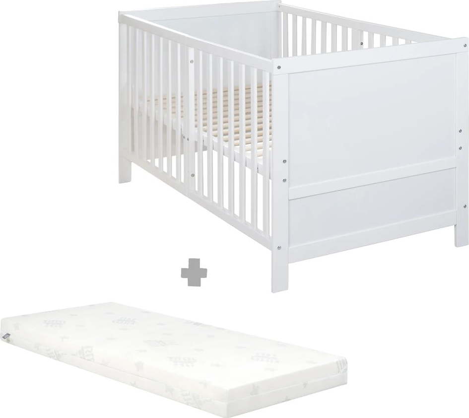 Bílá postýlka s nastavitelnou výškou 70x140 cm Easy Sleep – Roba Roba