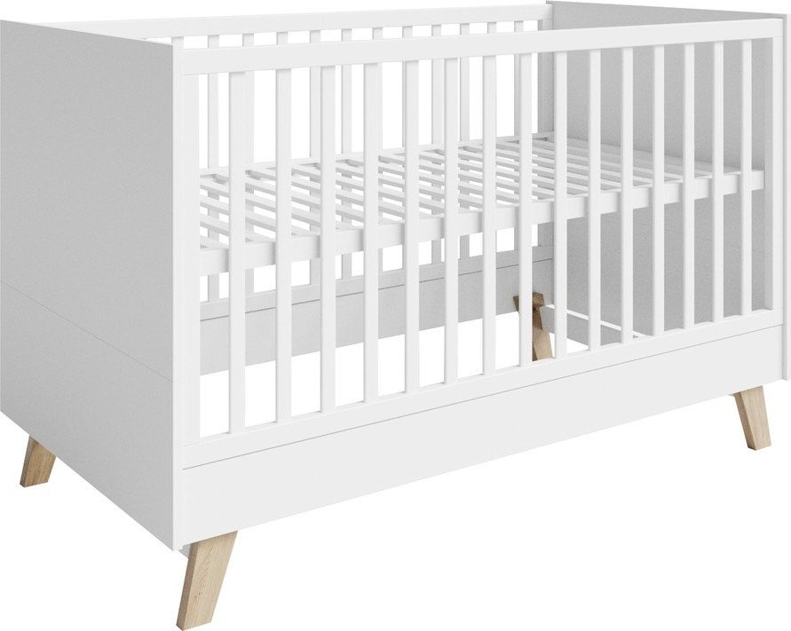 Bílá postýlka s nastavitelnou výškou 70x140 cm Smile – Roba Roba