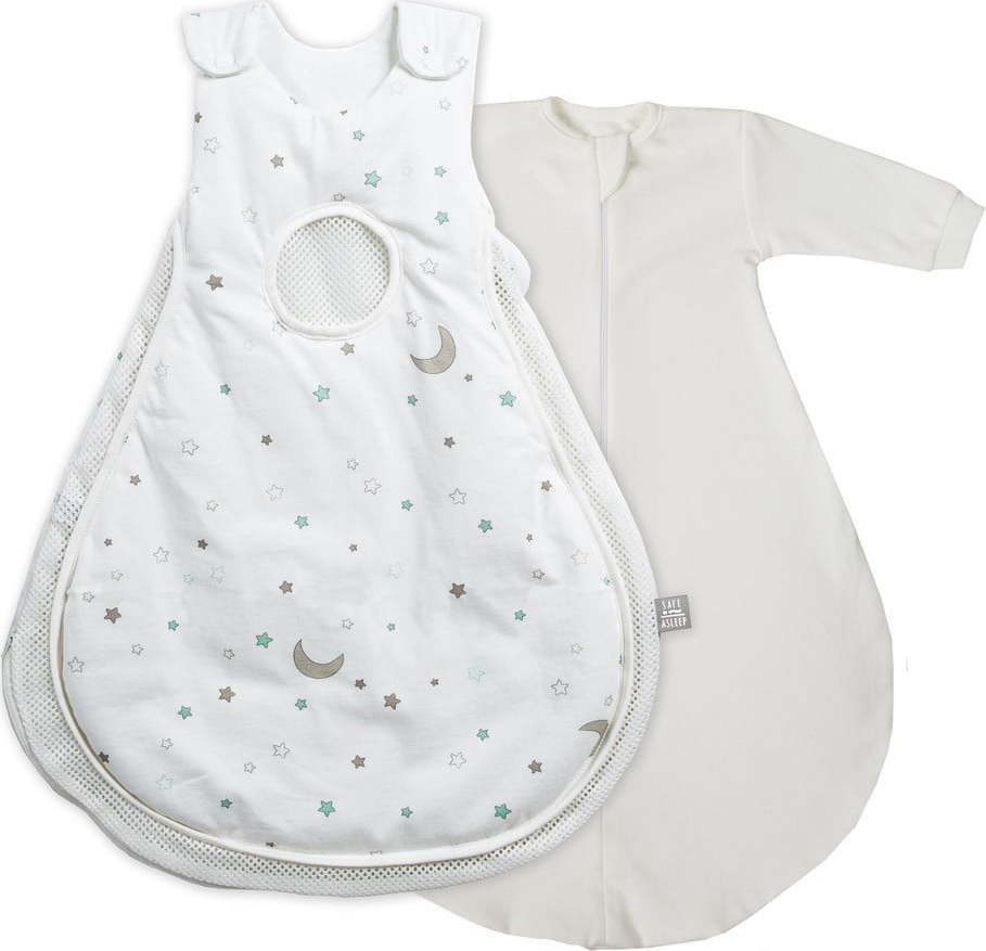 Bílý/béžový bavlněný dětský spací pytel 50x66 cm Sternenzauber – Roba Roba