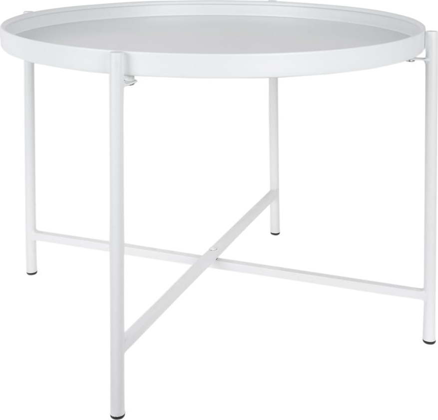 Bílý kovový kulatý konferenční stolek ø 50 cm Meseta – Leitmotiv Leitmotiv