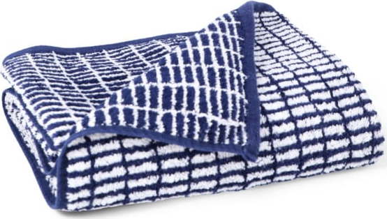Bílý/modrý froté ručník s příměsí bambusu 50x100 cm Nuance – JUNA Juna