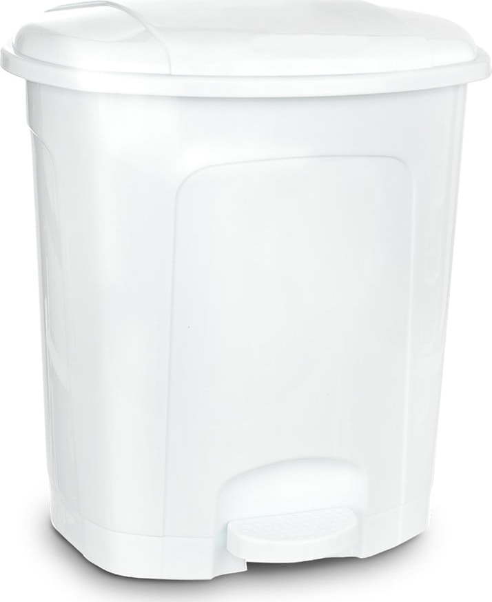 Bílý nášlapný plastový odpadkový koš 5