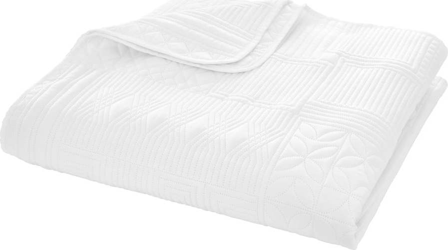 Bílý prošívaný přehoz 220x230 cm Folkstone Geo – Catherine Lansfield Catherine Lansfield