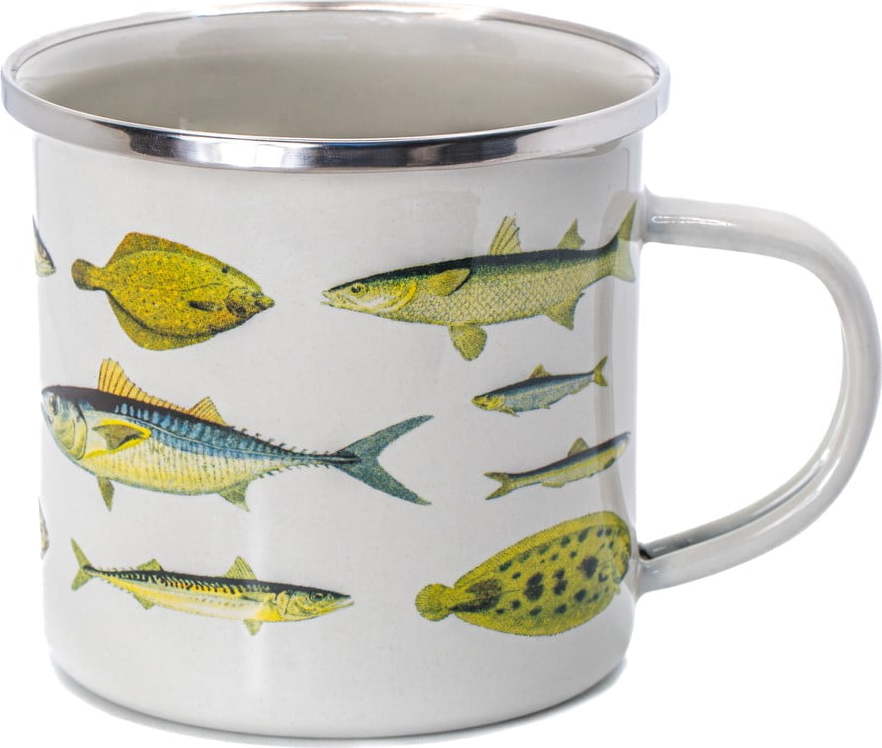 Bílý/zelený hrnek 310 ml Vintage Fish – Sass & Belle Sass & Belle