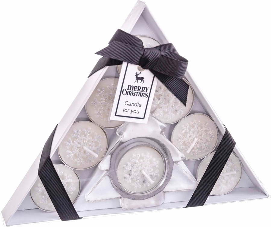 Čajový set svíček a svícnu 8 ks s vánočním motivem – Casa Selección Casa Selección