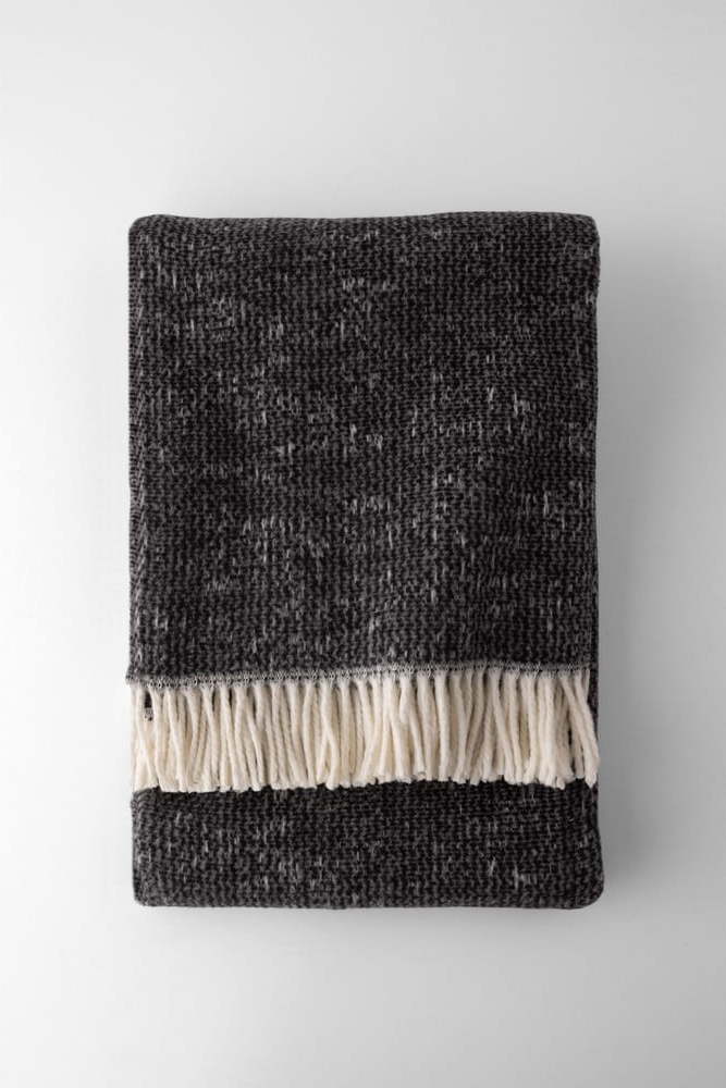 Černá deka s příměsí bavlny 140x250 cm Stellar – Euromant Euromant