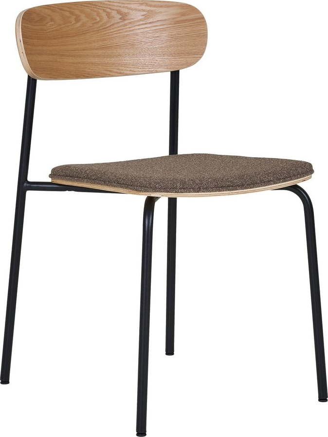 Černá/hnědá stohovatelná jídelní židle v dekoru jasanu Estepona – House Nordic House Nordic