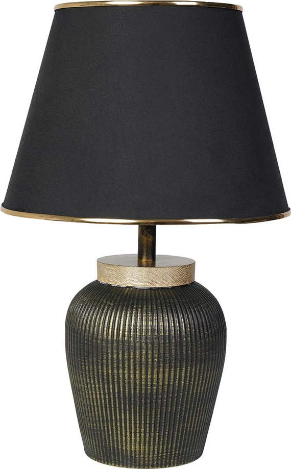 Černá/ve zlaté barvě stolní lampa s textilním stínidlem (výška 50 cm) Oxa – Opviq lights Opviq lights
