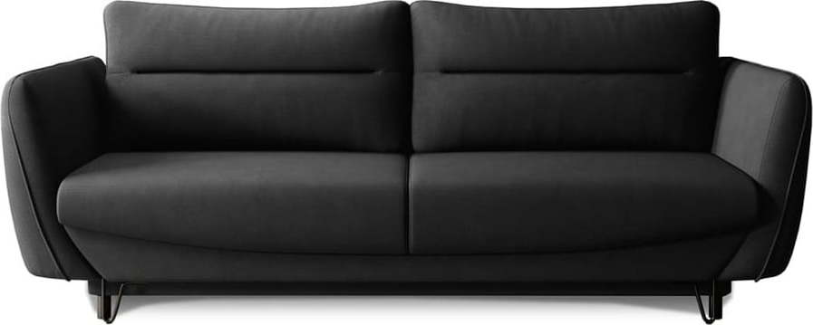 Černá žinylková rozkládací/s úložným prostorem pohovka 236 cm Silva – ELTAP ELTAP