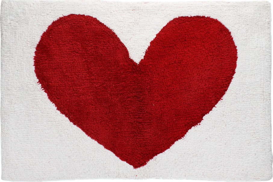 Červená/bílá koupelnová předložka 50x80 cm Heart – Rex London Rex London