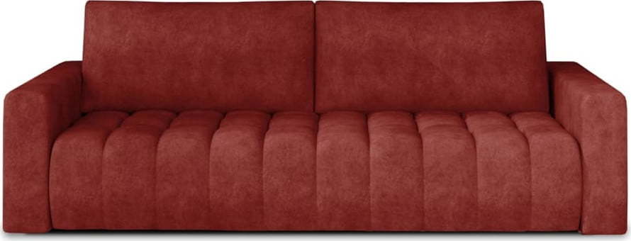 Červená sametová rozkládací/s úložným prostorem pohovka 247 cm Lazaro – ELTAP ELTAP