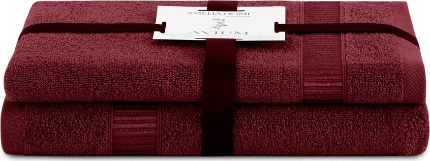 Červené froté bavlněné ručníky a osušky v sadě 2 ks Avium – Restilo Restilo