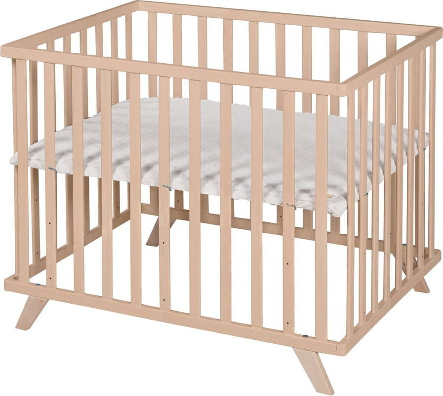 Dětská ohrádka z bukového dřeva s nastavitelnou výškou 75x100 cm v přírodní barvě Lil Planet – Roba Roba