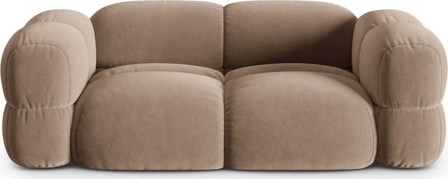 Hnědá sametová pohovka 210 cm Loretto – Cosmopolitan Design Cosmopolitan design