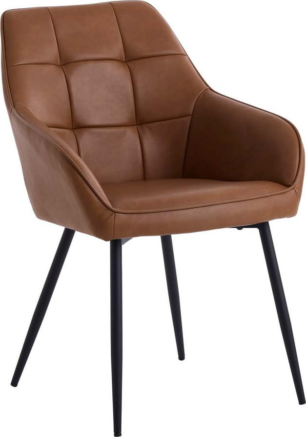Hnědá čalouněná jídelní křesla v sadě 2 ks s područkami Nolan Square – Unique Furniture Unique Furniture