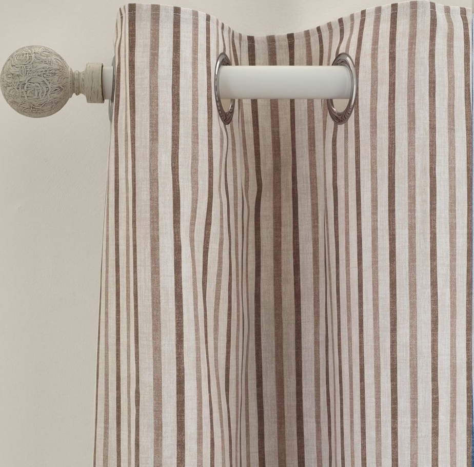 Hnědé závěsy v sadě 2 ks 117x137 cm Logan Stripe – Catherine Lansfield Catherine Lansfield
