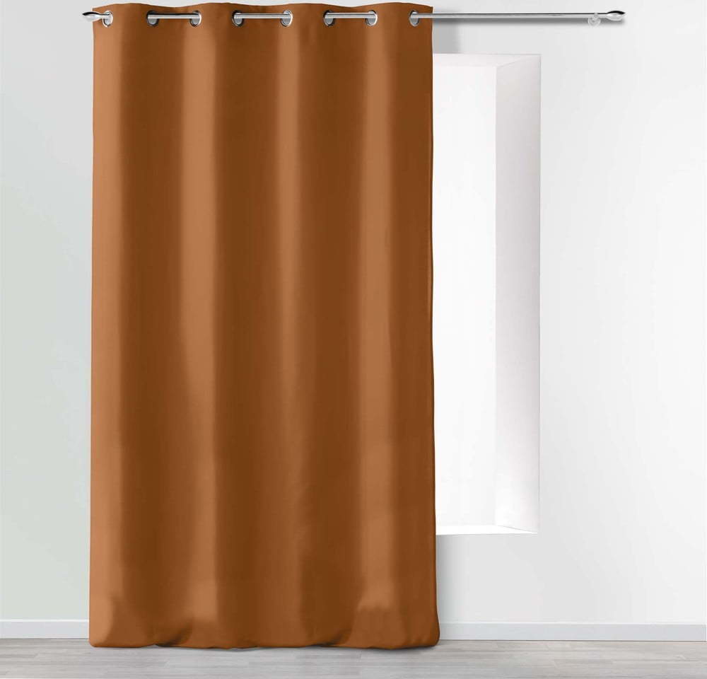 Hnědý závěs z mikrovlákna 140x280 cm Absolu – douceur d'intérieur Douceur d intérieur