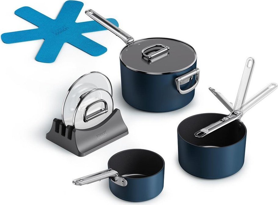 Hrnce v sadě 3 ks s pokličkou/s keramickým povrchem na indukci Space – Joseph Joseph Joseph joseph