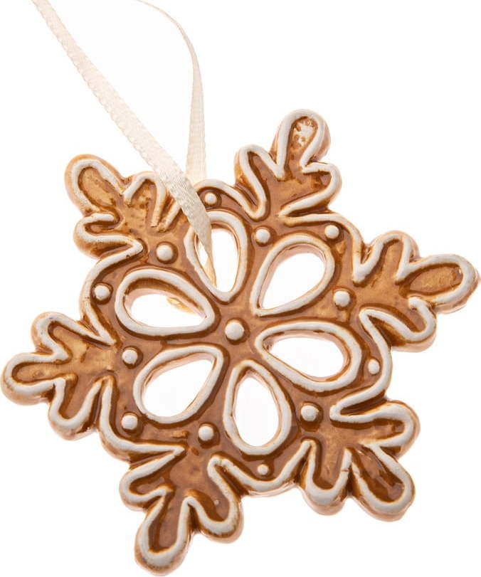 Keramická vánoční ozdoba ø 6 cm Gingerbread Flake – Dakls Dakls
