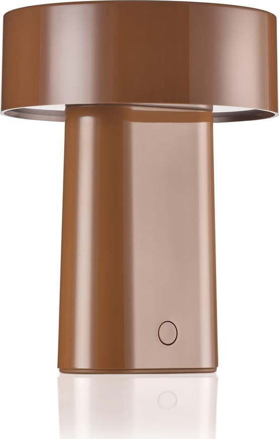 Koňakově hnědá plastová LED stolní lampa (výška 18 cm) Oblong – Zone Zone